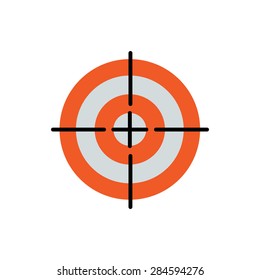 Line Icon with Flat Graphics Element of  Target Vector Illustration EPS10