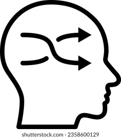 Line icon of flexibility in the human head 