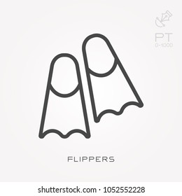 Line icon flippers