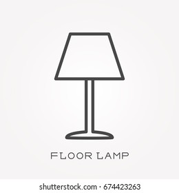 Line icon floor lamp