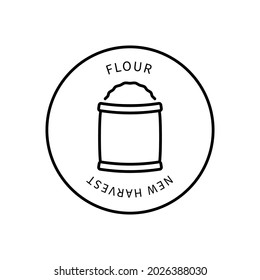 Flor De Icono De Línea En Un Estilo Simple. Un nuevo cultivo de trigo, grano, centeno, arroz, guisantes. Señal vectorial en un estilo simple aislado en un fondo blanco.