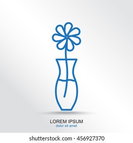 Line icon-  flower in vase 