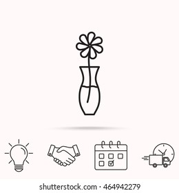 Line icon-  flower in vase 