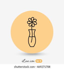 Line icon-  flower in vase 