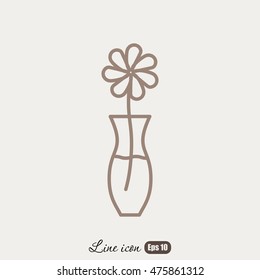 Line icon-  flower in vase 