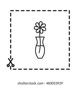 Line icon-  flower in vase 