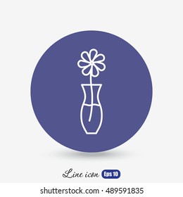 Line icon-  flower in vase 