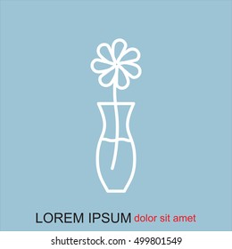 Line icon-  flower in vase 