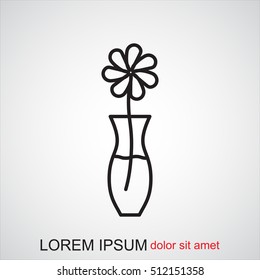 Line icon-  flower in vase 