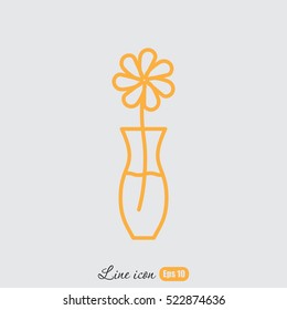 Line icon-  flower in vase 