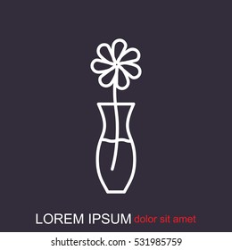 Line icon-  flower in vase 