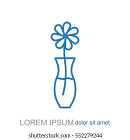 Line icon-  flower in vase 