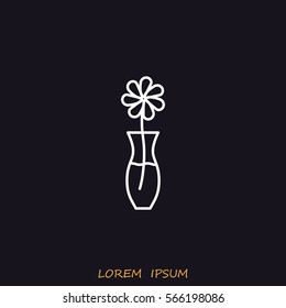 Line icon-  flower in vase 