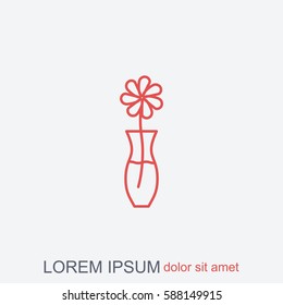 Line icon-  flower in vase 