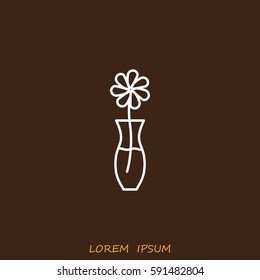 Line icon-  flower in vase 