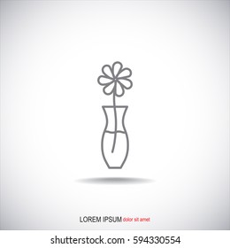 Line icon-  flower in vase 