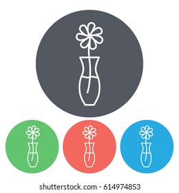 Line icon-  flower in vase 