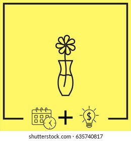 Line icon-  flower in vase 