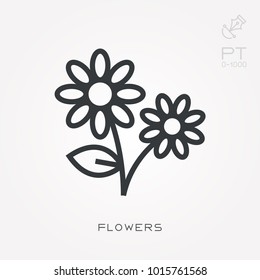 Line icon flowers