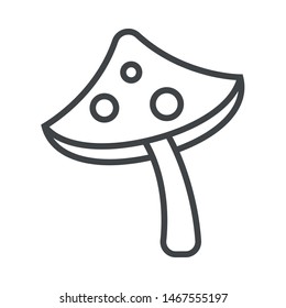 Line icon fly agaric. Simple vector illustration with ability to change.
