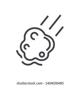 Line icon flying comet. Simple vector illustration with ability to change.