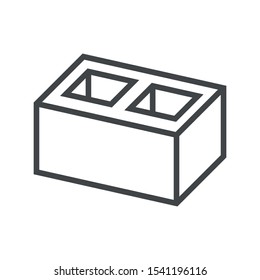 Line icon foam block. Simple vector illustration with ability to change.