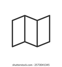 Line icon of a folded map. Vector illustration