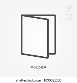 Line icon folder