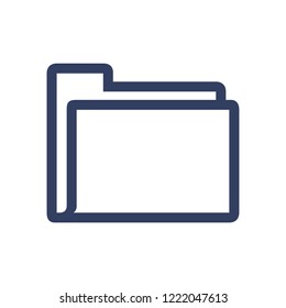 Line icon folder isolated on white background. Vector illustration.