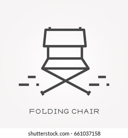 Line icon folding chair