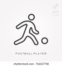 Line icon football player