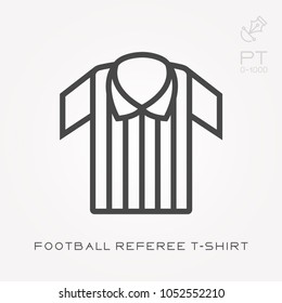 Line icon football referee t-shirt