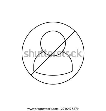 Line icon of a forbidden, restricted, or no-entry user.