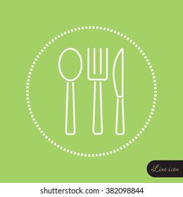 Line icon- fork, knife, spoon