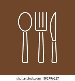 Line icon- fork, knife, spoon