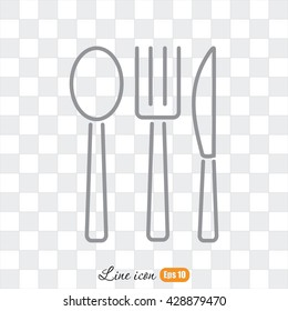 Line icon- fork, knife, spoon