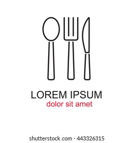 Line icon- fork, knife, spoon