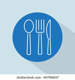 Line icon- fork, knife, spoon