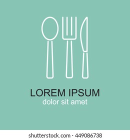 Line icon- fork, knife, spoon