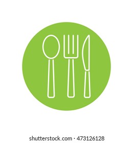 Line icon- fork, knife, spoon