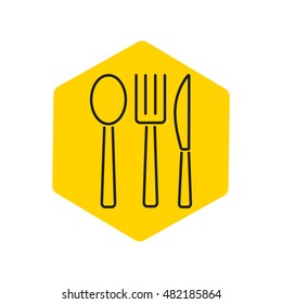 Line icon- fork, knife, spoon