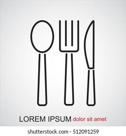 Line icon- fork, knife, spoon