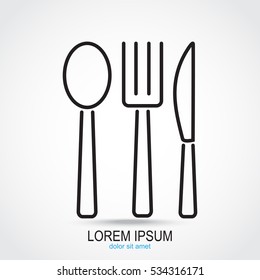 Line icon- fork, knife, spoon