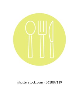 Line icon- fork, knife, spoon