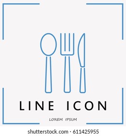 Line icon- fork, knife, spoon