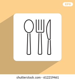 Line icon- fork, knife, spoon