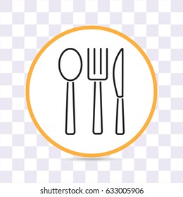Line icon- fork, knife, spoon
