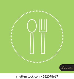Line icon- 
fork and spoon