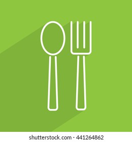 Line icon- fork and spoon
