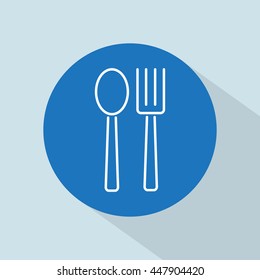 Line icon- 
fork and spoon